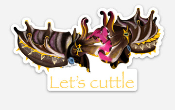 “Let’s Cuttle” Cuttlefish Sticker